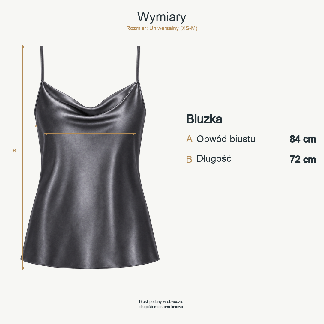 Szary — wymiary produktu | Rozmiar: Uniwersalny (XS-M)