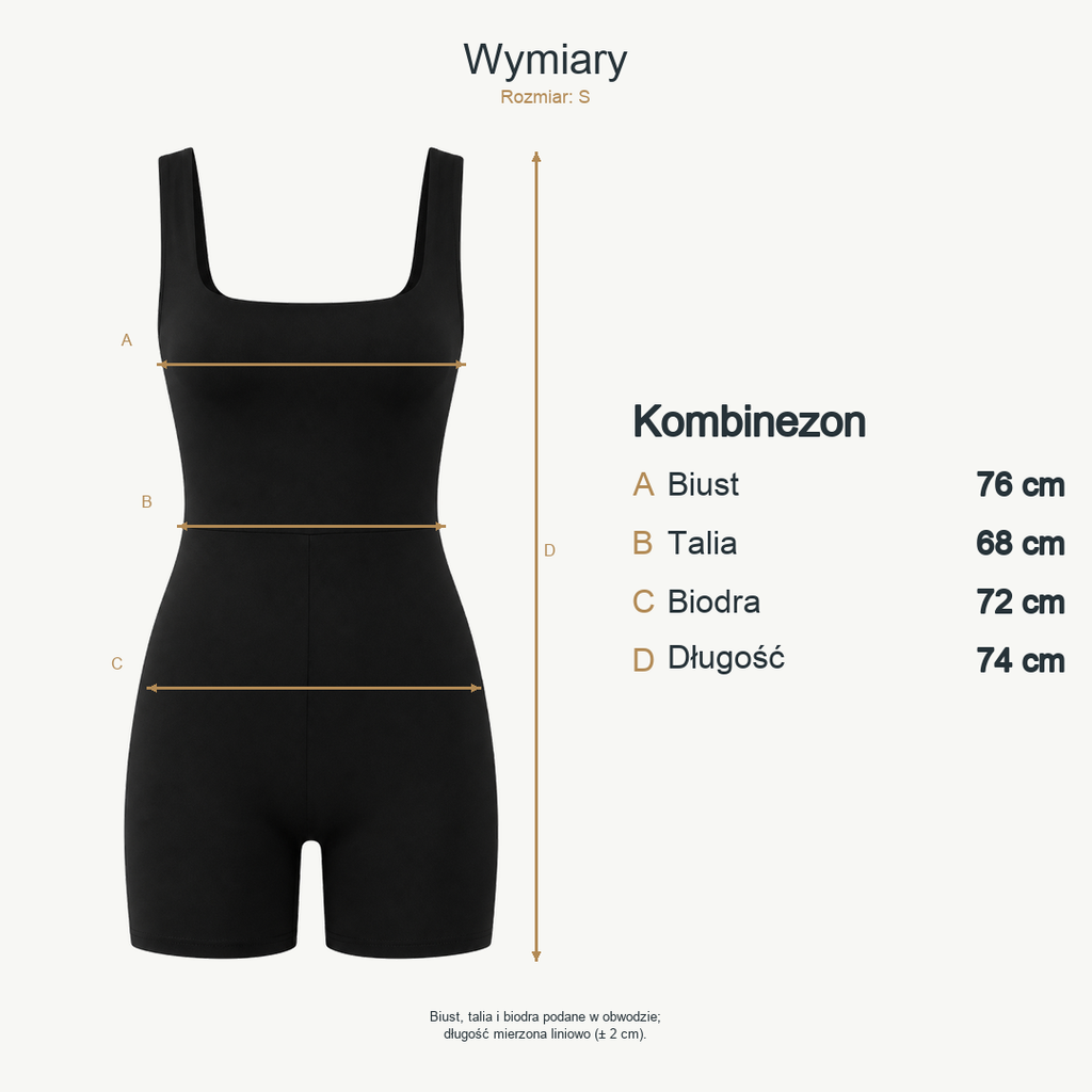Czarny — wymiary produktu | Rozmiar: S