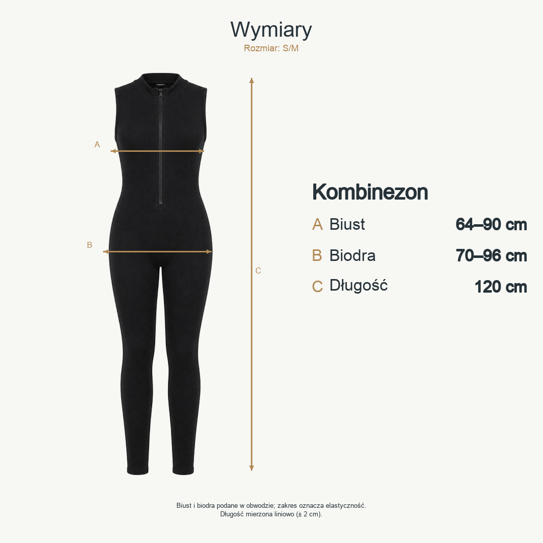 Czarny — wymiary produktu | Rozmiar: S/M