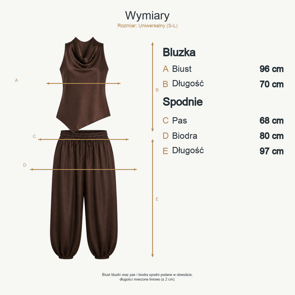 Czekoladowy — wymiary produktu | Rozmiar: Uniwersalny (S-L)
