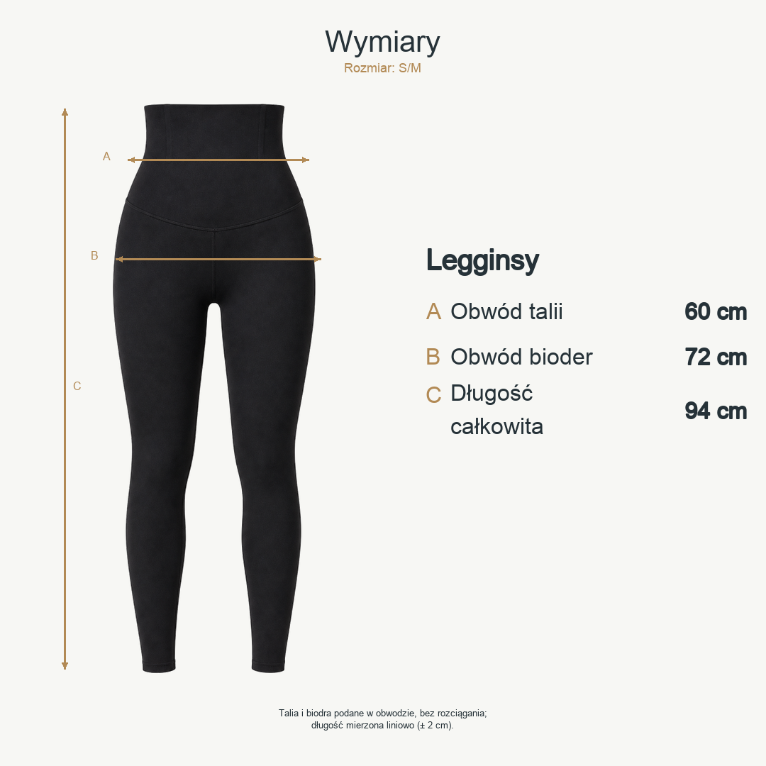 Czarny — wymiary produktu | Rozmiar: S/M