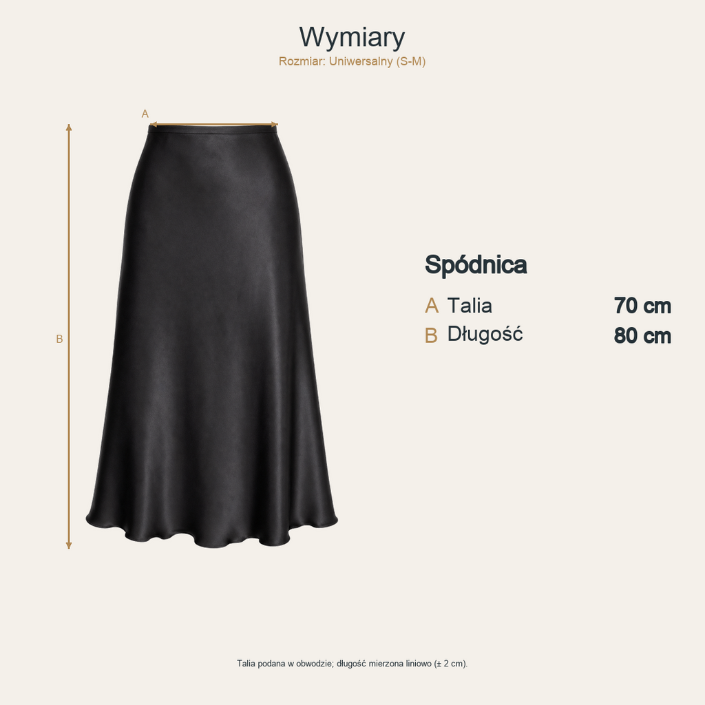 Czarny — wymiary produktu | Rozmiar: Uniwersalny (S-M)