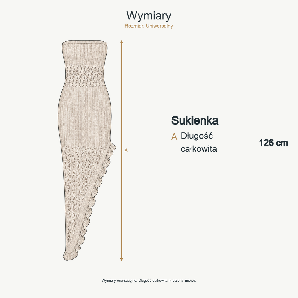 Beżowy — wymiary produktu | Rozmiar: Uniwersalny