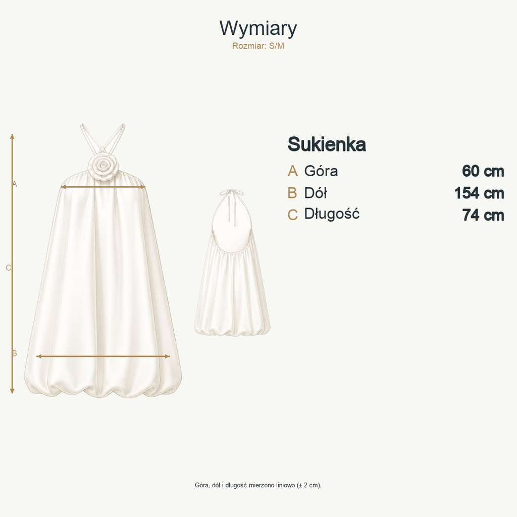Ecru — wymiary produktu | Rozmiar: S/M