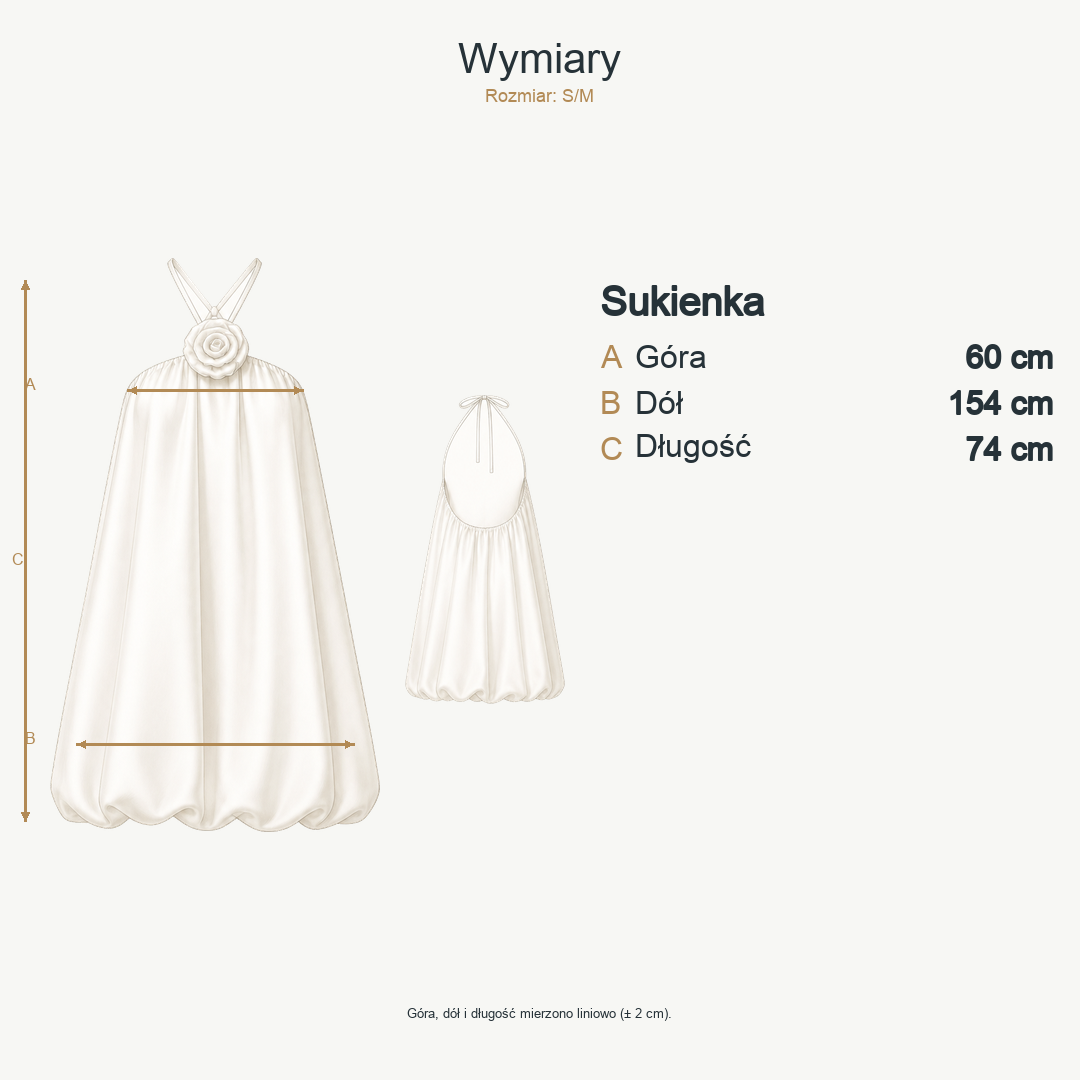Ecru — wymiary produktu | Rozmiar: S/M