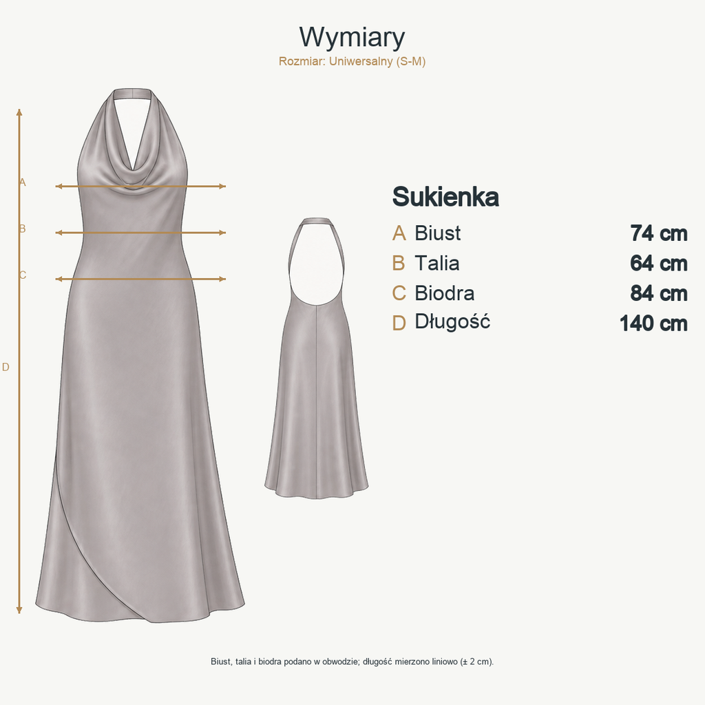 Szary — wymiary produktu | Rozmiar: Uniwersalny (S-M)