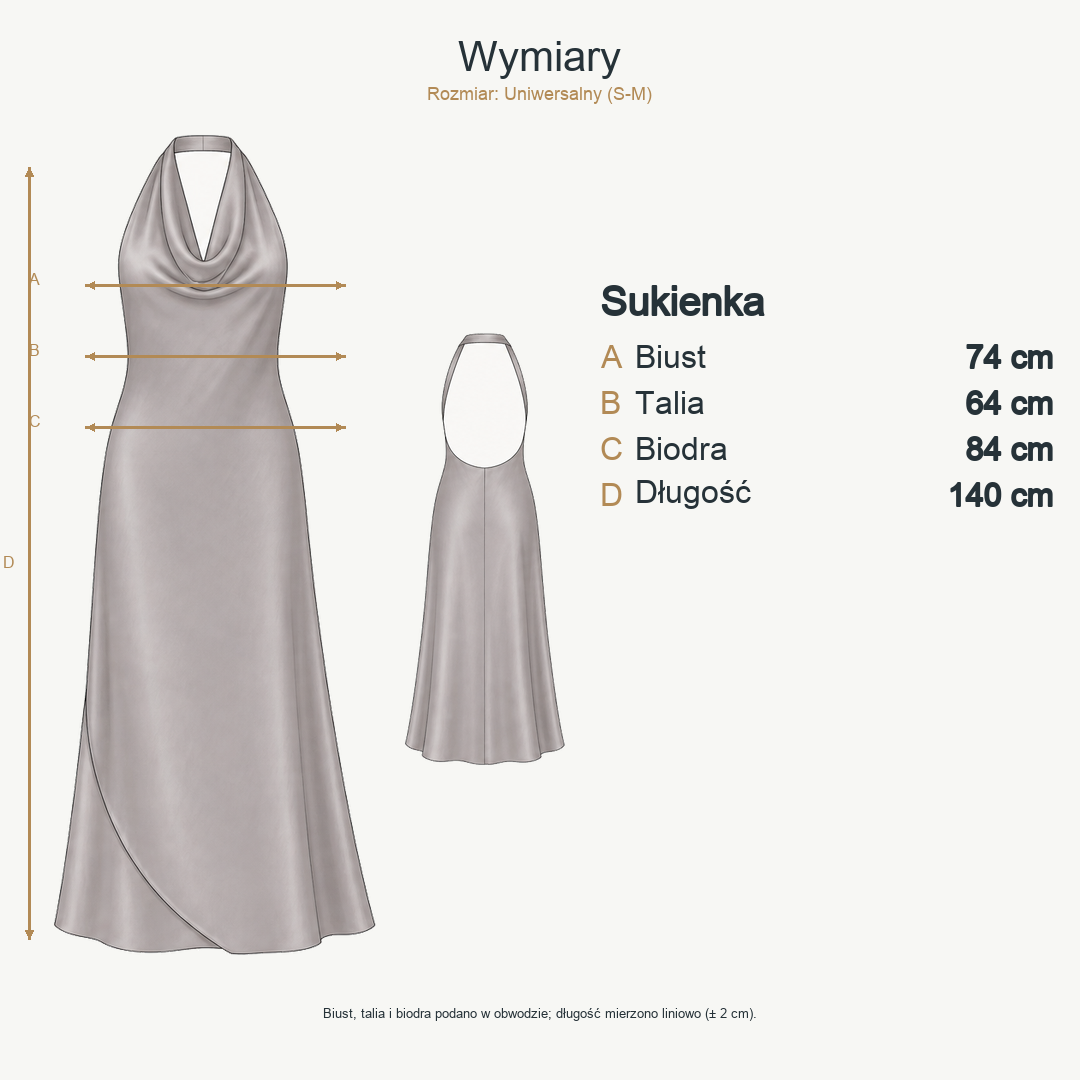 Szary — wymiary produktu | Rozmiar: Uniwersalny (S-M)