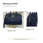 Granatowy torebka kuferek, wymiary korpusu