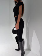 Czarny legginsy La Manuel, bok