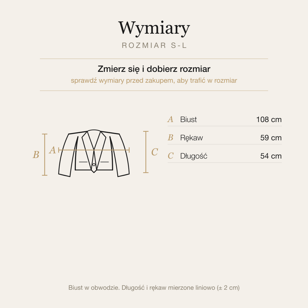 Wymiary produktu | Rozmiar: Uniwersalny (S-L) |