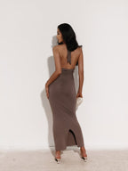 Mokka sukienka maxi halter, ujęcie 4