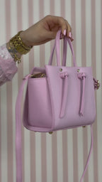 Torebka skórzana mini tote z węzłami