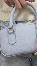 Torebka skórzana mini bostonka z paskiem crossbody