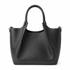 Czarny torebka shopper z organizerem, packshot