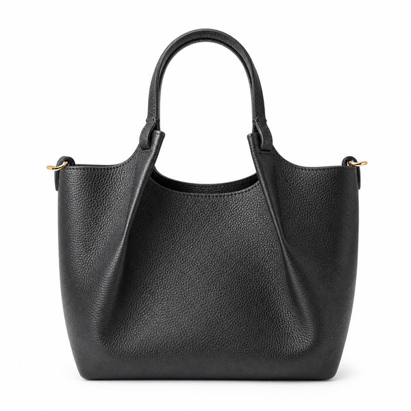 Czarny torebka shopper z organizerem, packshot