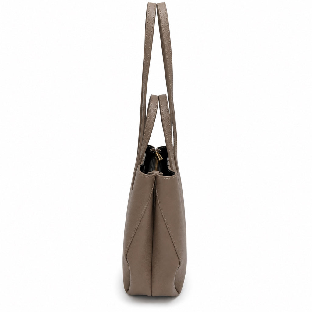 Cappuccino torebka shopper z organizerem, bok