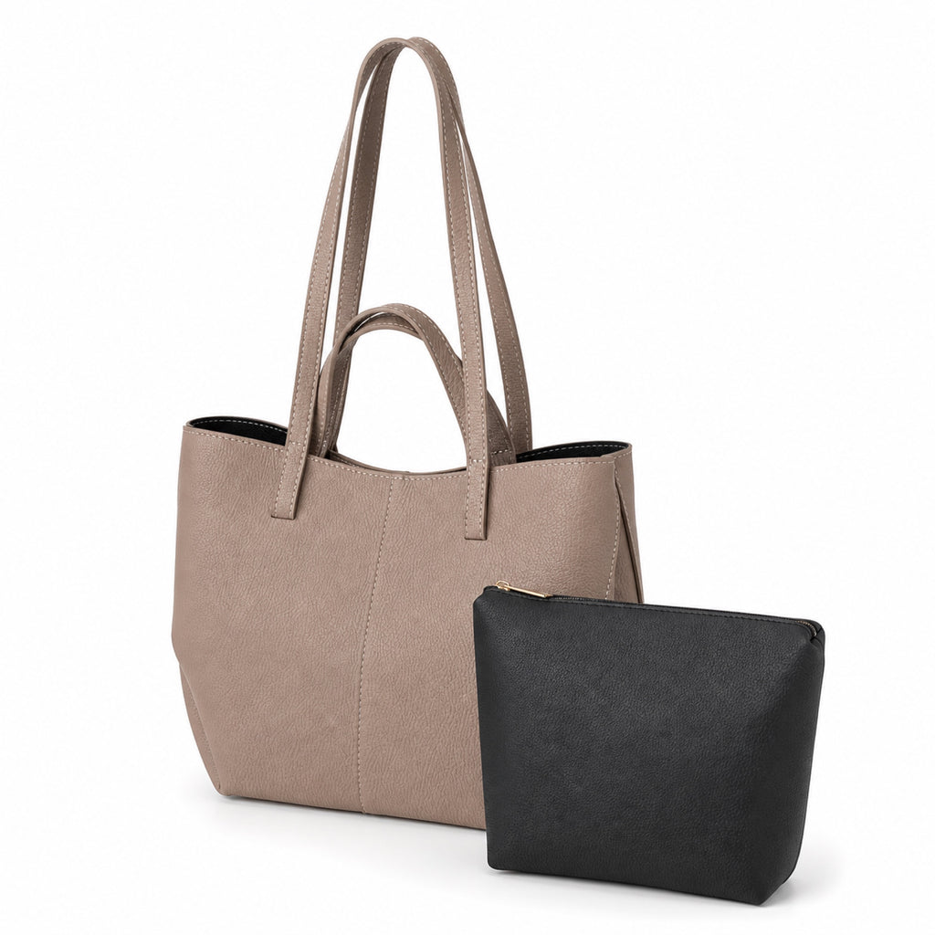 Cappuccino torebka shopper z organizerem, wyjmowany organizer