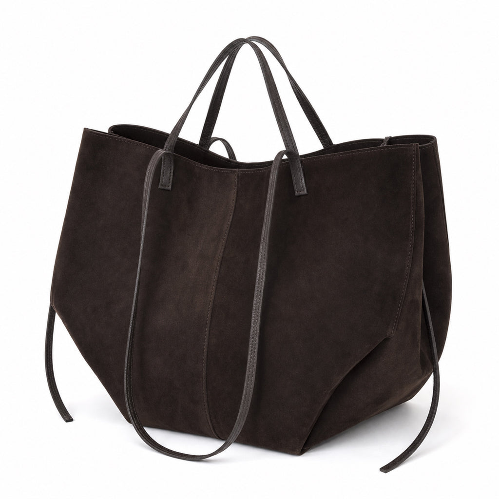 Czekoladowy torebka shopper XL, skos