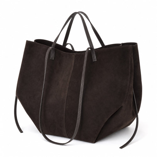 Czekoladowy torebka shopper XL, skos