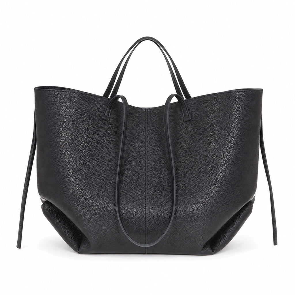 Czarny torebka shopper XL, tył
