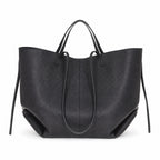 Czarny torebka shopper XL, tył