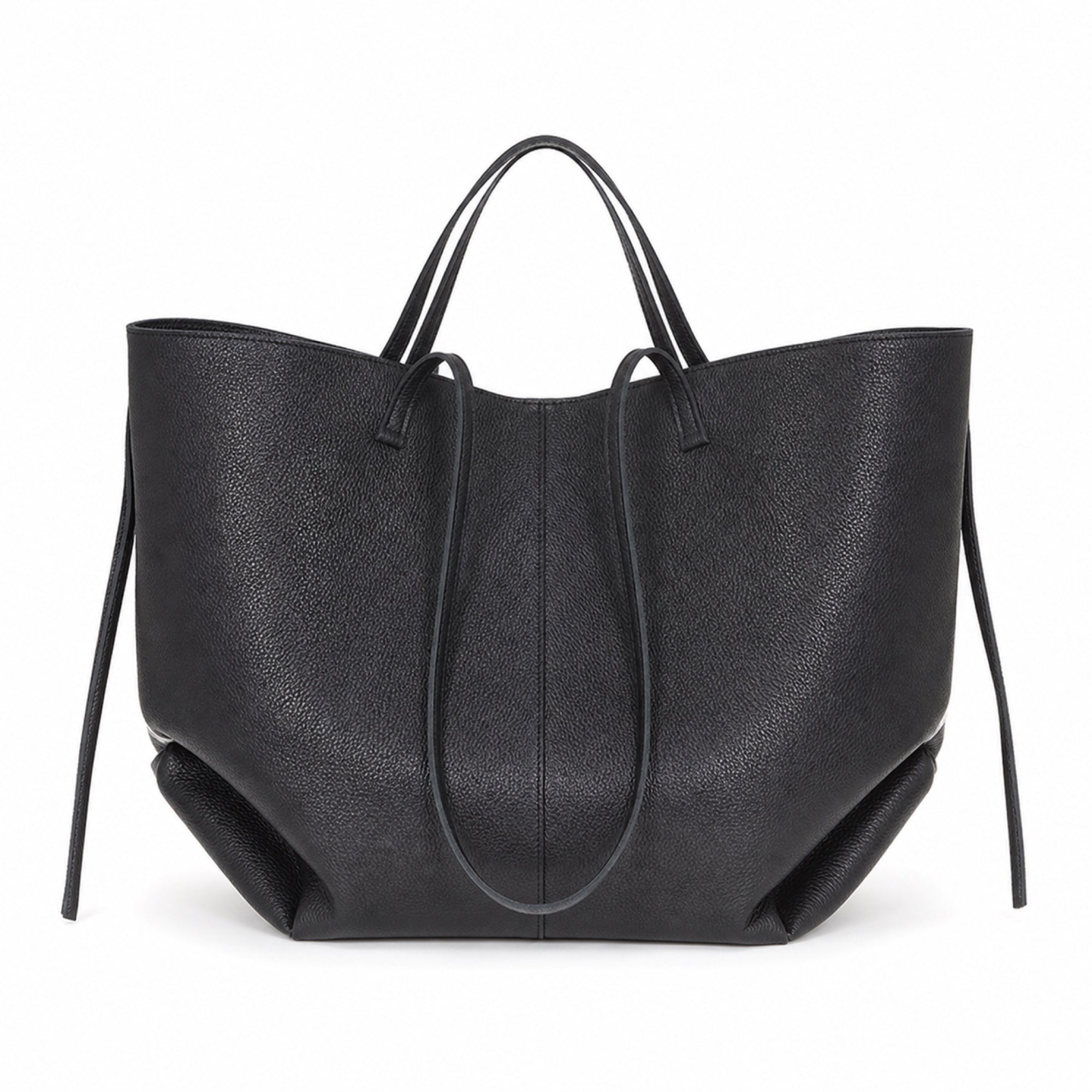 Czarny torebka shopper XL, tył