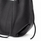Czarny torebka shopper XL, faktura i przeszycia