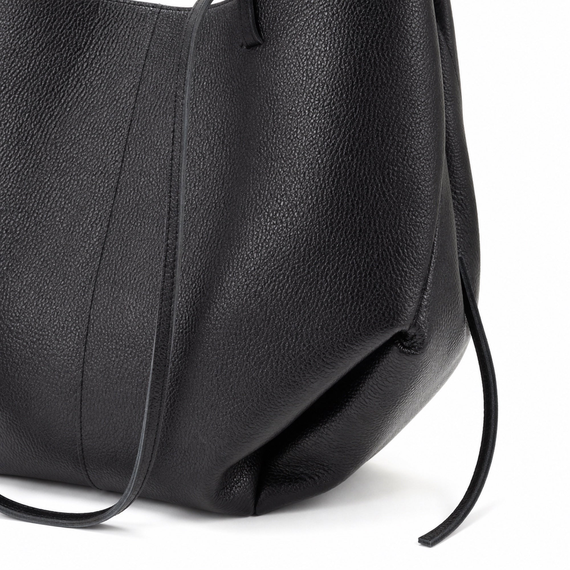 Czarny torebka shopper XL, faktura i przeszycia