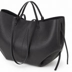 Czarny torebka shopper XL, uchwyty i troczki