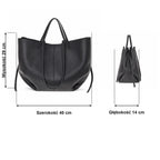 Czarny torebka shopper XL, wymiary