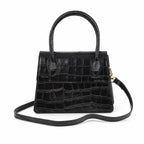 Czarny croco mini torebka croco, packshot