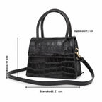 Czarny croco mini torebka croco, wymiary