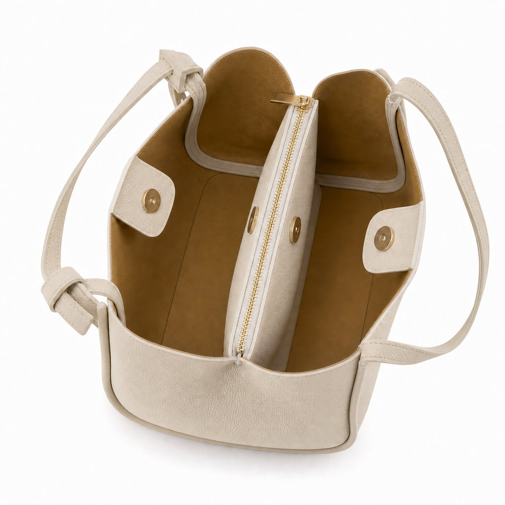 Latte torebka hobo z dwoma uchwytami, wnętrze
