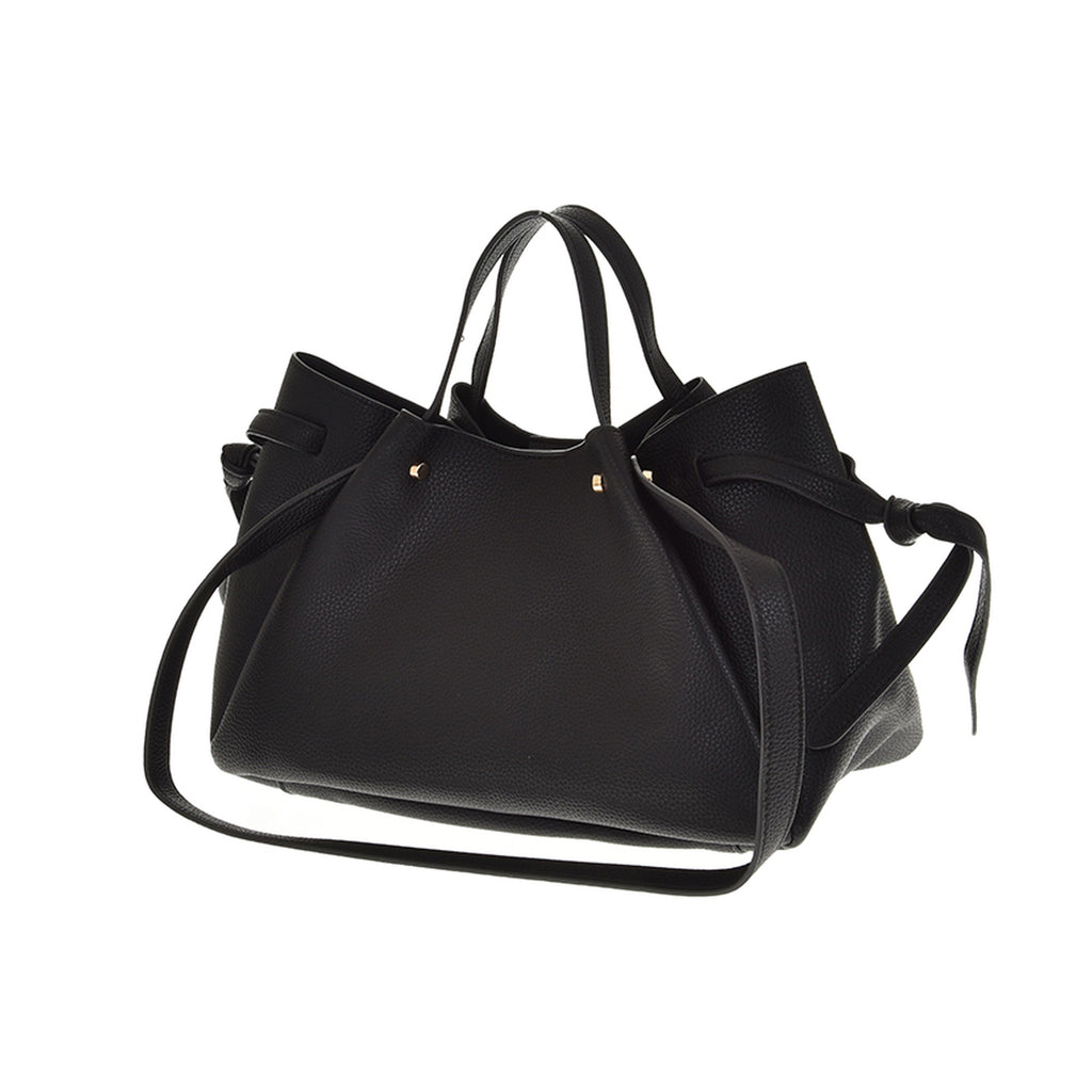Czarny torebka shopper z organizerem, packshot