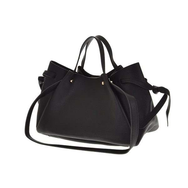 Czarny torebka shopper z organizerem, packshot