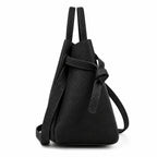 Czarny torebka shopper z organizerem, bok