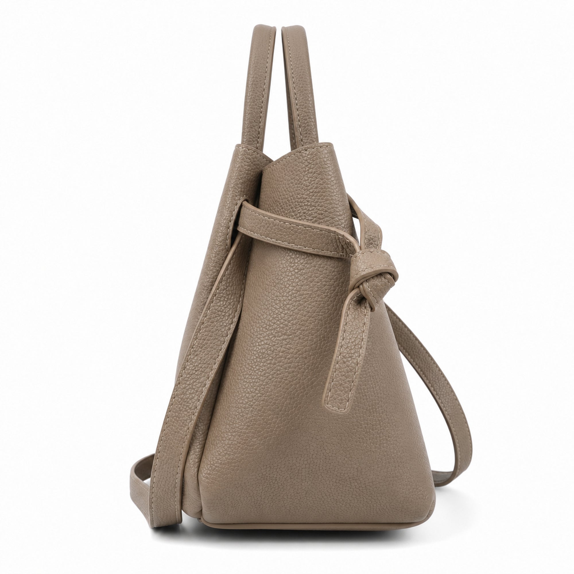 Taupe torebka shopper z organizerem, bok