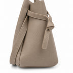 Taupe torebka shopper z organizerem, boczne wiązanie