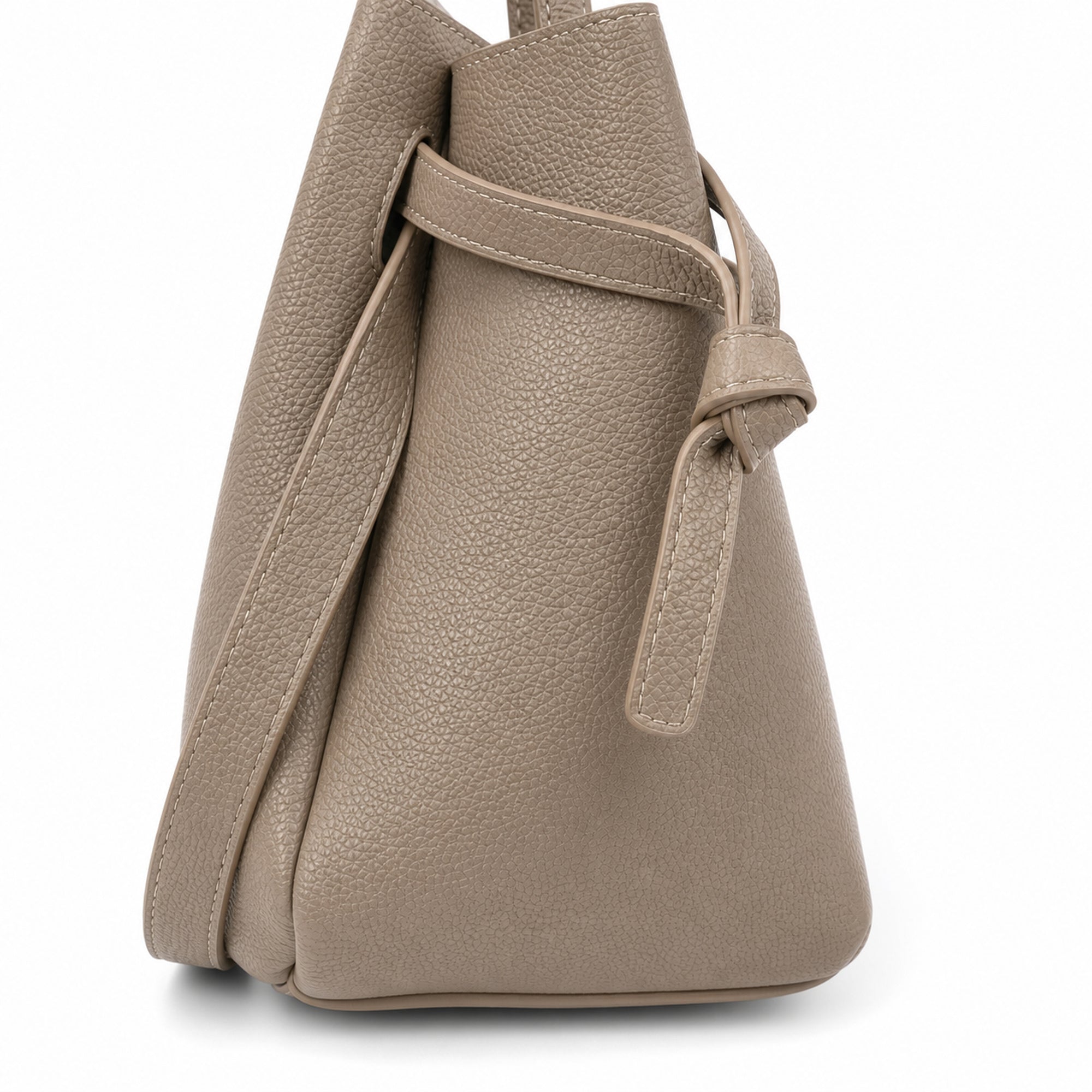 Taupe torebka shopper z organizerem, boczne wiązanie