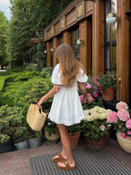 Biały sukienka bawełniana mini, ujęcie 4