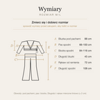 Tabela wymiarów kompletu, rozmiar M/L