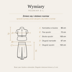 Tabela wymiarów kompletu, rozmiar S-L