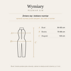 Tabela wymiarów kombinezonu prążkowanego, rozmiar S/M